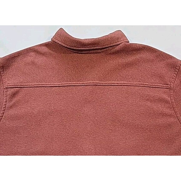 Eddie Bauer Men’s Chutes Microfleece Shirt Rust Red Stripe Button Front Size 2XL - Picture 8 of 13